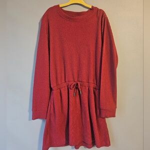 3/$15 Girls Freely Cozy Red Knit Casual Dress
